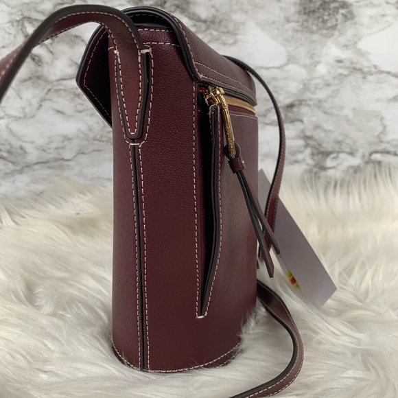 Calvin Klein Lock Bucket Leather Merlot Crossbody - Picture 13 of 13